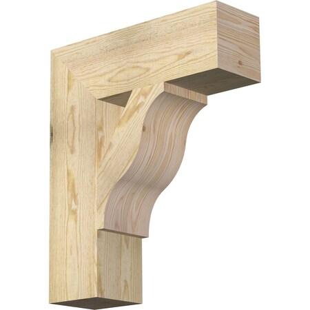 Ekena Millwork Funston Block Rough Sawn Bracket, Douglas Fir, 6"W x 20"D x 24"H BKT06X20X24FST05RDF